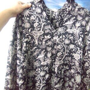 Fancy black and white floral top